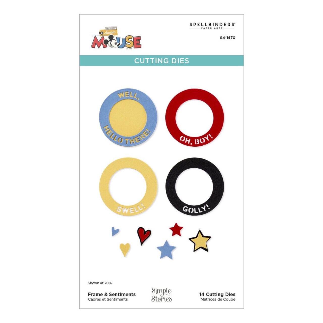 Spellbinders Etched Dies From Say Cheese Classic Mouse-Frame & Sentiments